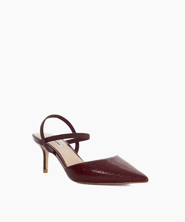 Dune London Classical - Burgundy Stiletto Heeled Courts