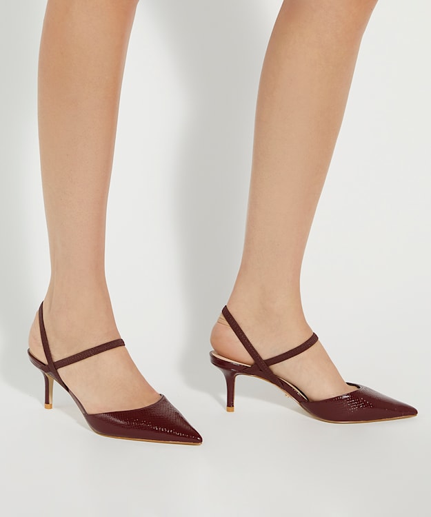 Dune London Classical - Burgundy Stiletto Heeled Courts