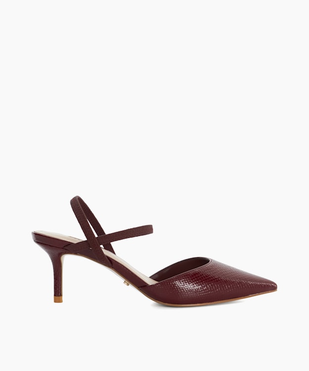 dune london Classical - Burgundy Stiletto Heeled Courts