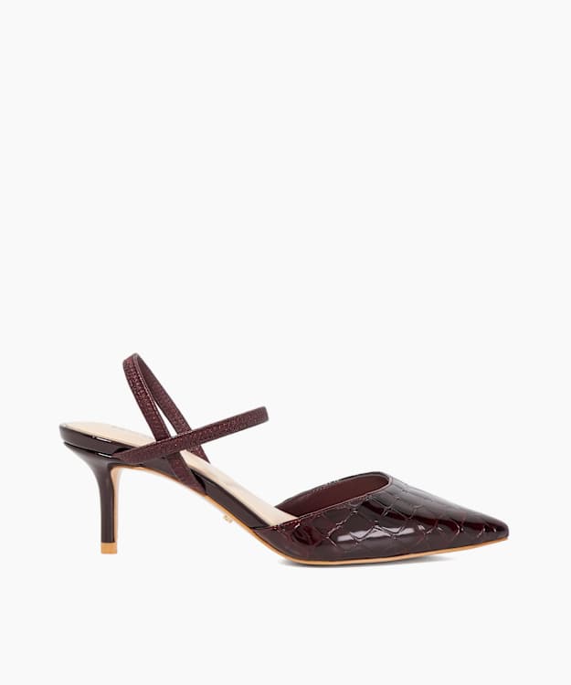 dune london Classical - Burgundy Stiletto Heeled Courts