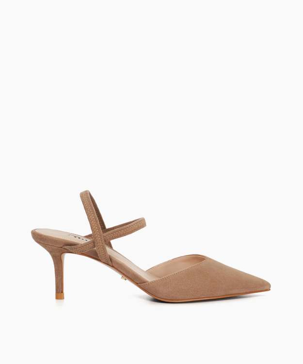 dune london Classical - Caramel Stiletto Heeled Courts