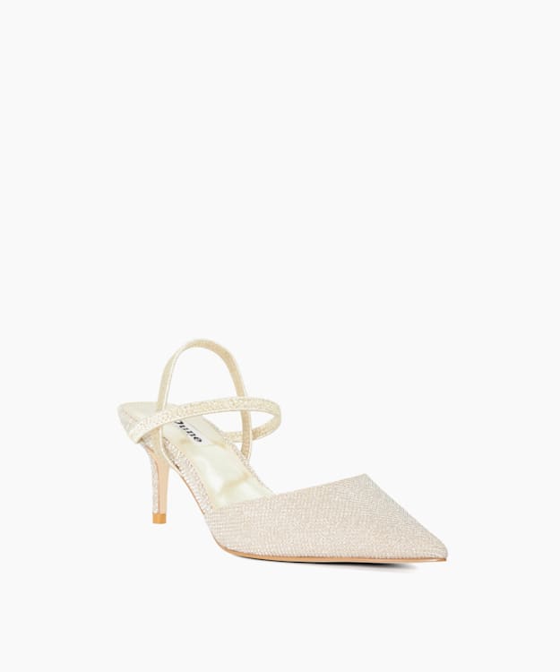 Dune London Classical - Gold Metallic Slingback Courts
