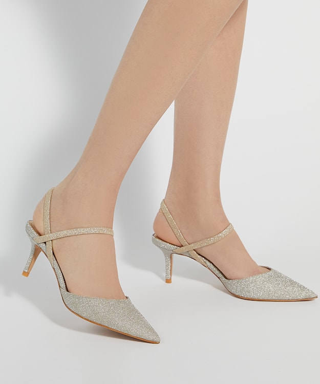 Dune London Classical - Gold Metallic Slingback Courts