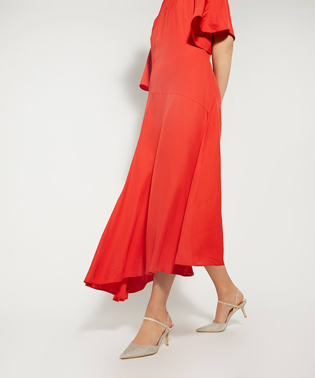 Dune London Classical - Gold Wide Fit Pointed Courts With Elasticated Straps