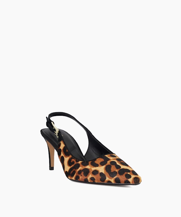 Dune London Closed - Leopard Leopard Print Sling-Back Heels