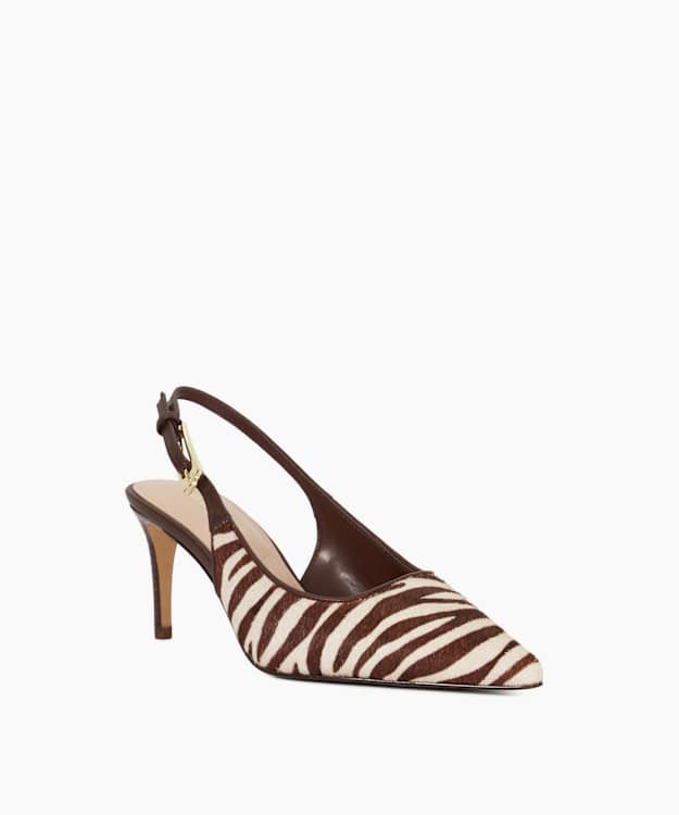 Dune London Closed - Zebra Mesh Detail Pointed Toe Slingback Heels