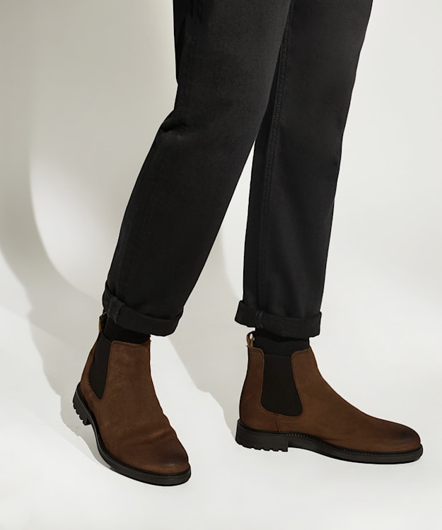 Dune London Coldestt - Brown Warm-Lined Suede Chelsea Boots
