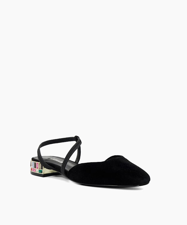 Dune London Collectable - Black Jewel Embellished Low Heel Slingback