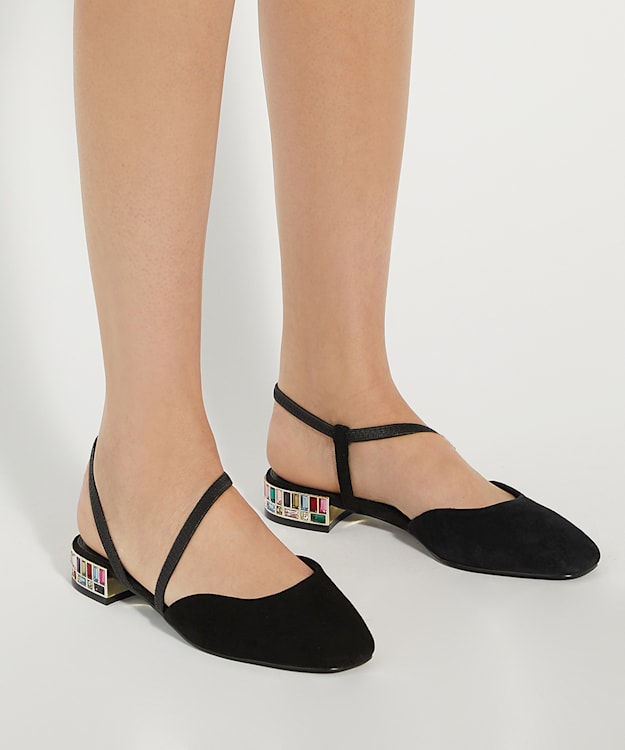 Dune London Collectable - Black Jewel Embellished Low Heel Slingback