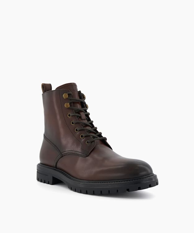 Dune London Concepts - Brown Casual Leather Lace-Up Boots