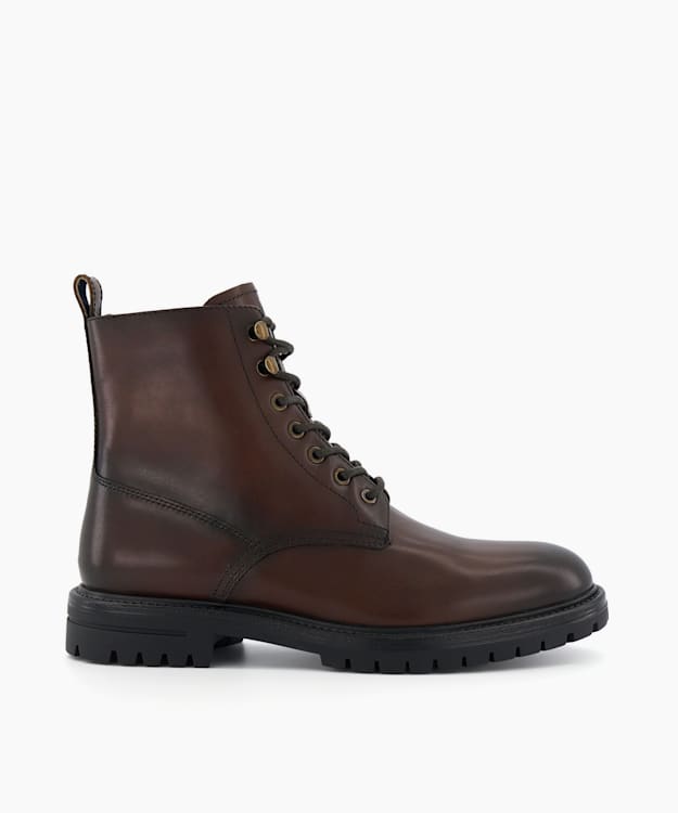 dune london Concepts - Brown Casual Leather Lace-Up Boots