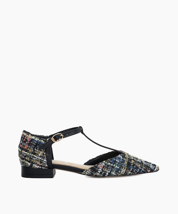 dune london Connections - Multi Pointed Toe Boucle T-Bar Mary Janes