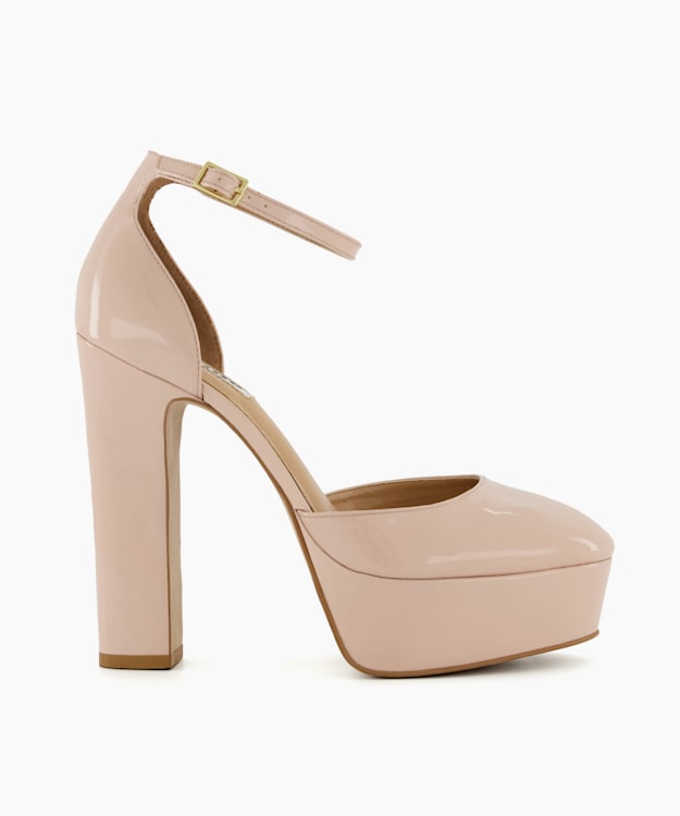 dune london Contest - Nude Patent-Leather Platform Mary Jane Shoes
