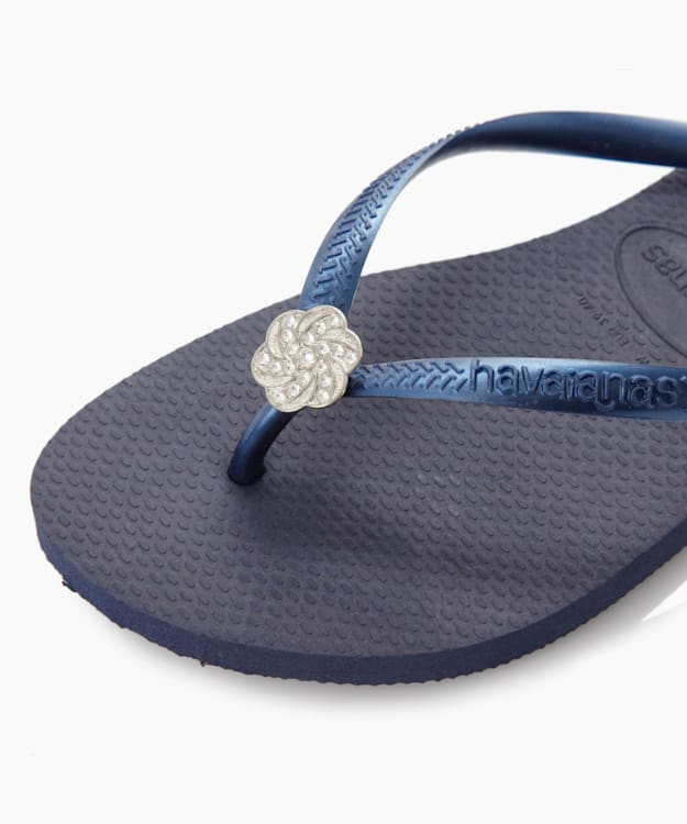 Dune London Crystal Flip Flops - Navy Havaianas Slim Crystal Embellished Flip Flops