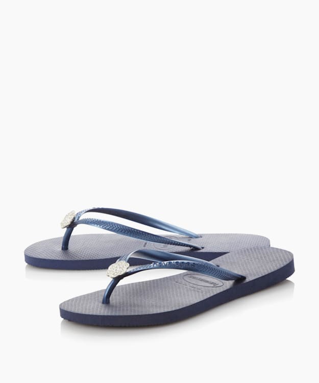 Dune London Crystal Flip Flops - Navy Havaianas Slim Crystal Embellished Flip Flops