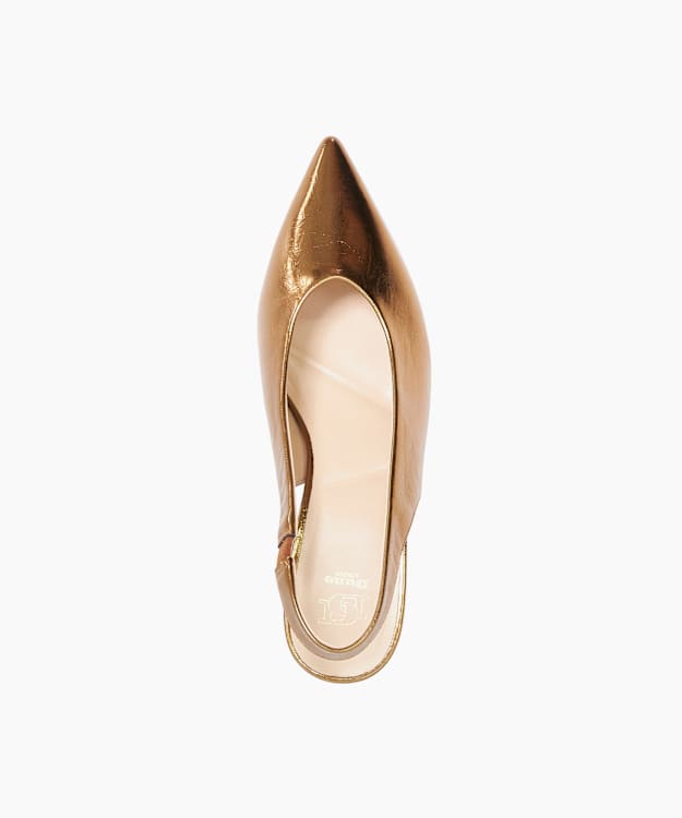 Dune London Cyra - Bronze Sling-Back Mid Height Open Court Shoes