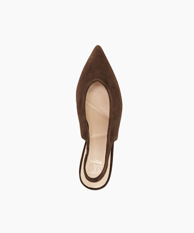 Dune London Cyra - Brown Sling-Back Mid Height Open Court Shoes