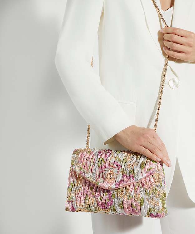 Dune London Darling - Pink Quilted Floral Cross Body Bag