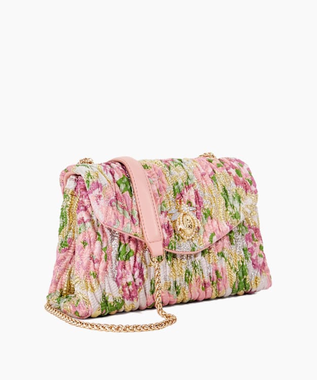 Dune London Darling - Pink Quilted Floral Cross Body Bag