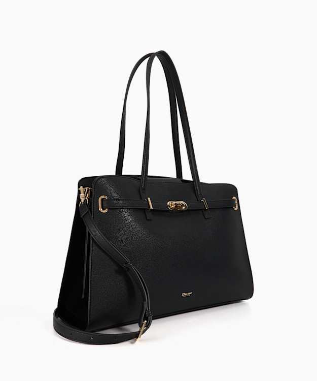 Dune London Define - Black Long Handle Leather Shoulder Bag