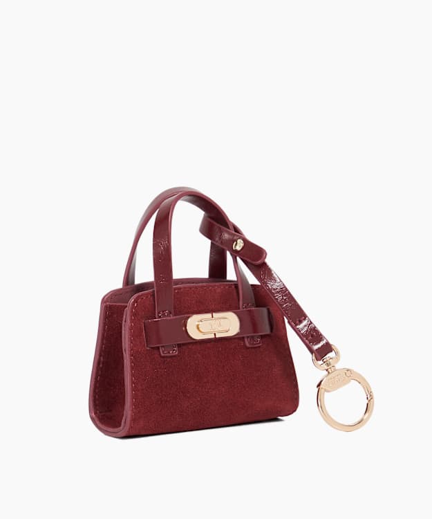 Dune London Define Xs - Burgundy Mini Suede Bag Charm
