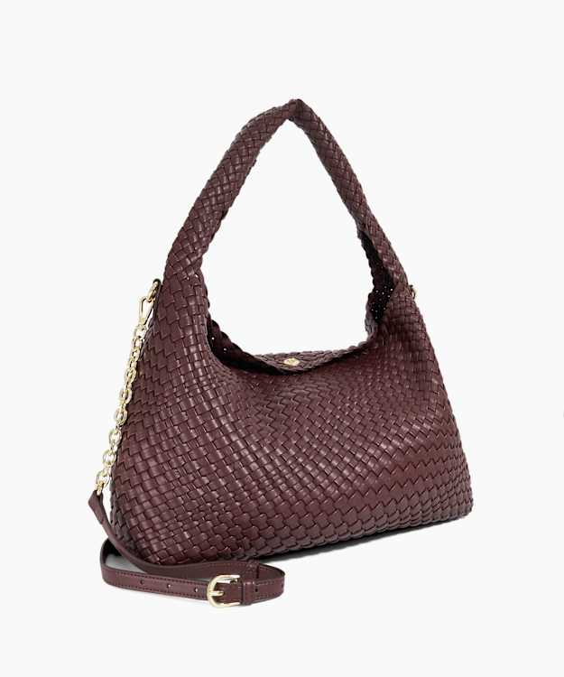 Dune London Deliberate L - Burgundy Woven Shoulder Bag