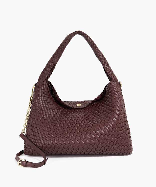 dune london Deliberate L - Burgundy Woven Shoulder Bag