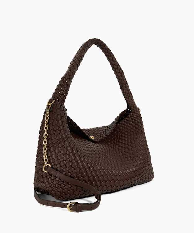Dune London Deliberate L - Chocolate Woven Shoulder Bag
