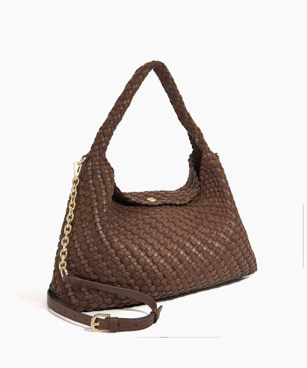 Dune London Deliberate L - Dark Brown Woven Shoulder Bag
