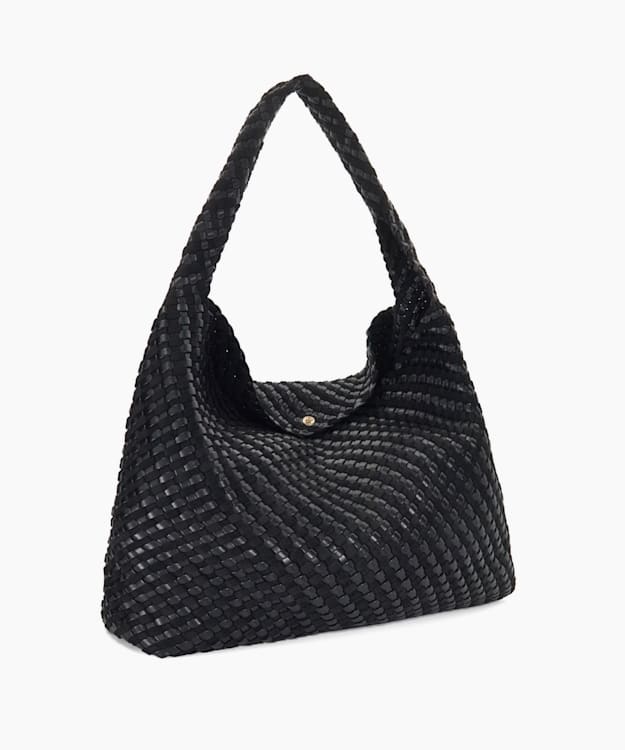 Dune London Deliberate XL - Black Extra Large Woven Shoulder Bag