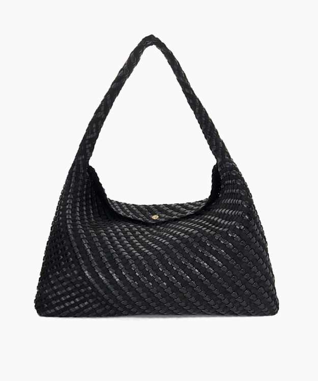 dune london Deliberate XL - Black Extra Large Woven Shoulder Bag