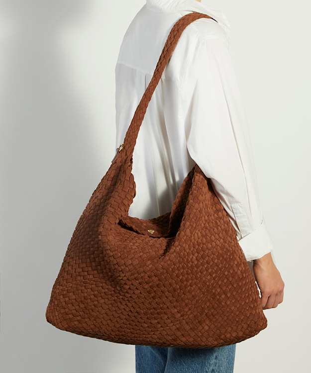 Dune London Deliberate XL - Brown Extra Large Woven Shoulder Bag