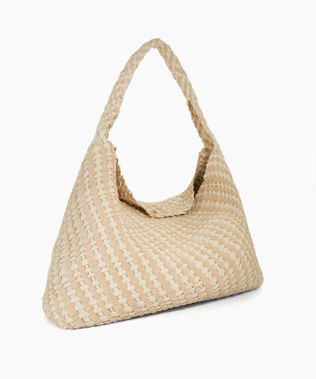Dune London Deliberate XL - Cream Extra Large Woven Shoulder Bag