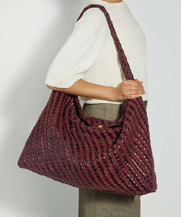 Dune London Deliberate Xl - Purple Extra Large Woven Shoulder Bag