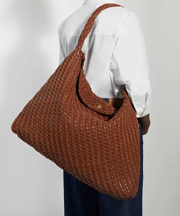 Dune London Deliberate XL - Tan Extra Large Woven Shoulder Bag