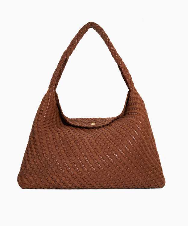 dune london Deliberate XL - Tan Extra Large Woven Shoulder Bag