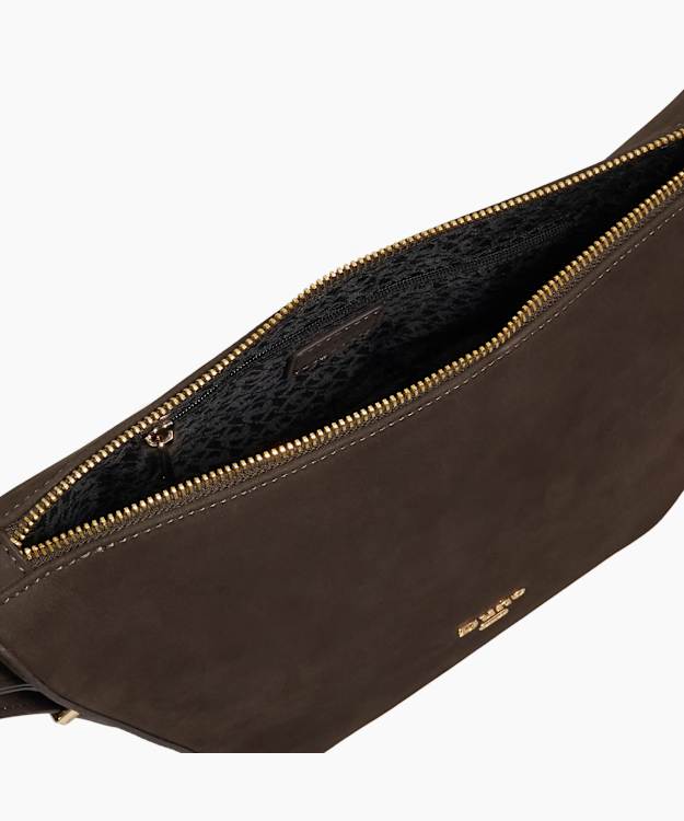 Dune London Delicately - Dark Brown Suede Shoulder Bag