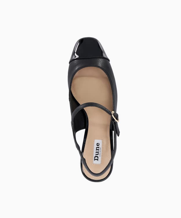 Dune London Devised - Black Toe-Cap Sling-Back Mary Janes