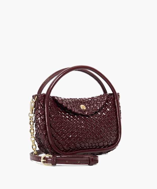 Dune London Dinideliberate - Burgundy Woven Circular Handle Bag