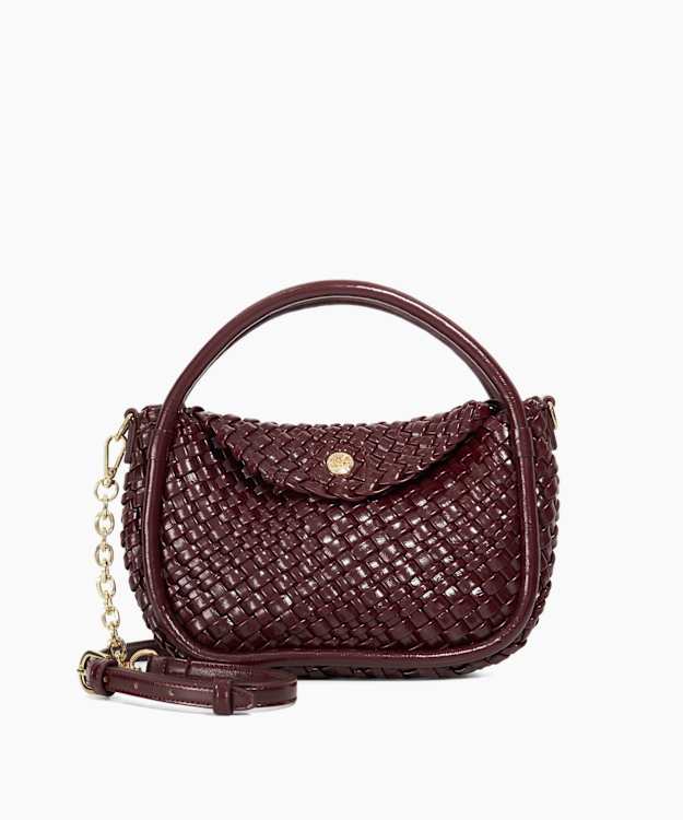 dune london Dinideliberate - Burgundy Woven Circular Handle Bag