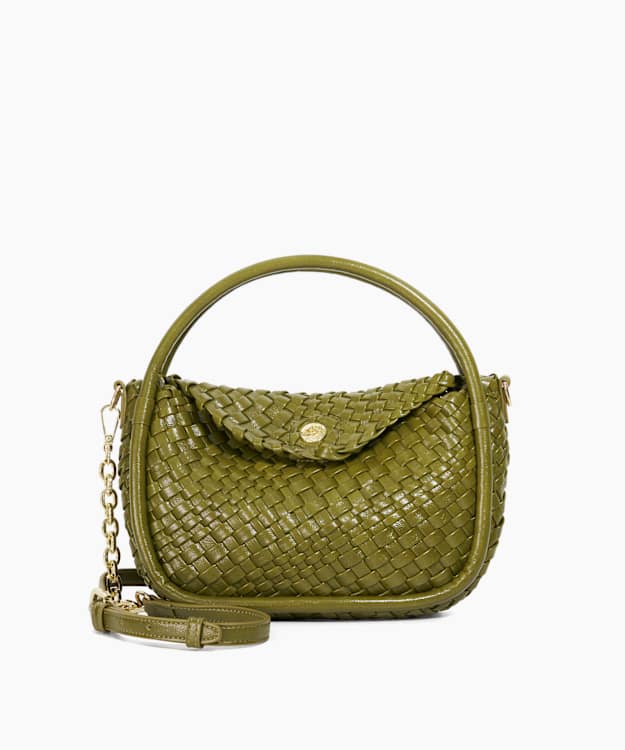 dune london Dinideliberate - Green Woven Circular Handle Bag