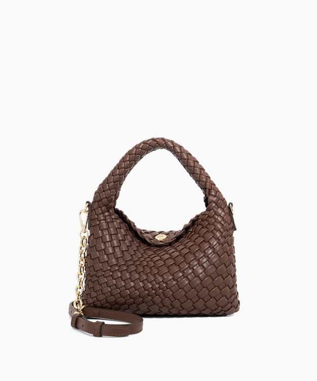 dune london Dinkydeliberate - Chocolate Mini Woven Grab Bag