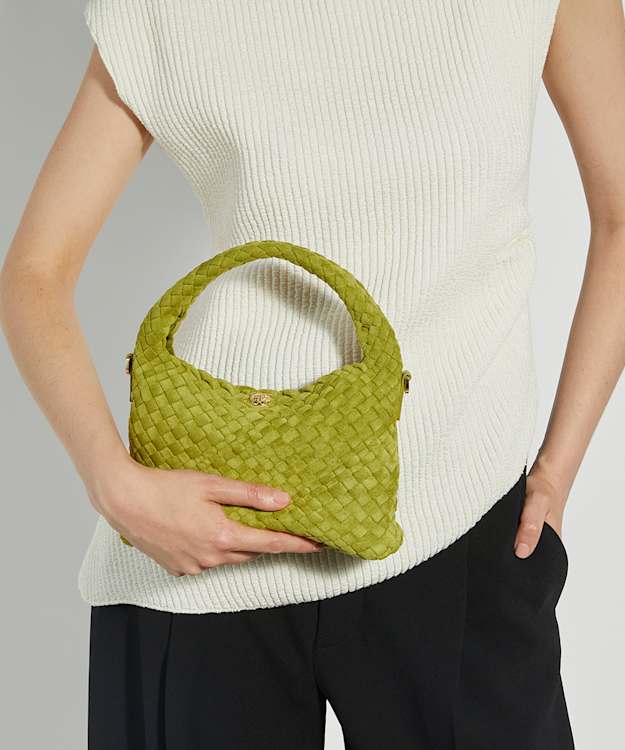 Dune London Dinkydeliberate - Lime Mini Woven Grab Bag