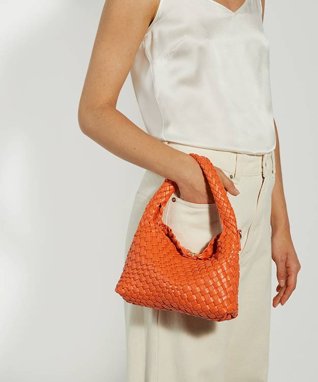 Dune London Dinkydeliberate - Orange Mini Woven Grab Bag