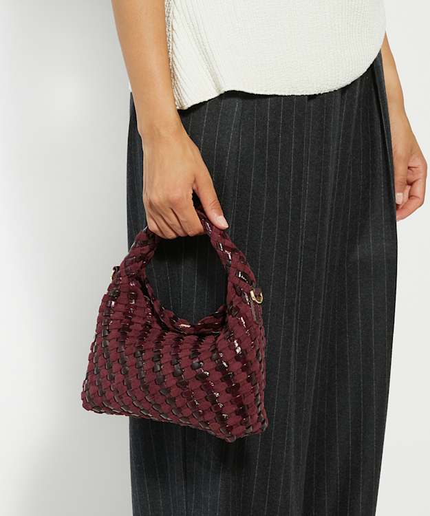 Dune London Dinkydeliberate - Purple Mini Woven Grab Bag