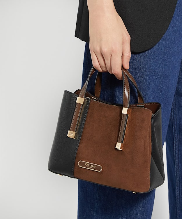 Dune London Dinkydorry - Dark Brown Textured Tote Bag