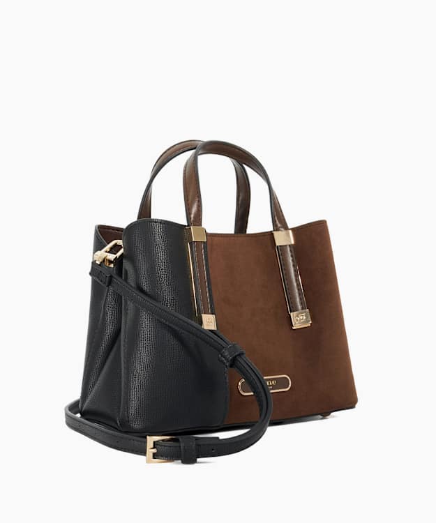 Dune London Dinkydorry - Dark Brown Textured Tote Bag