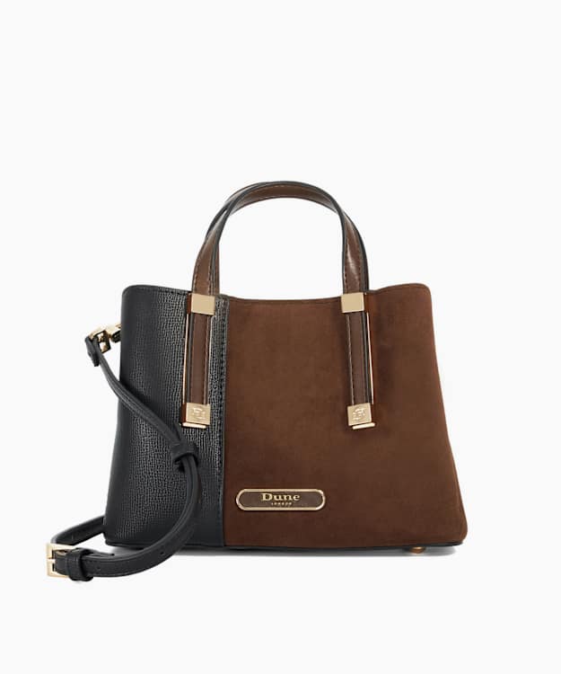dune london Dinkydorry - Dark Brown Textured Tote Bag