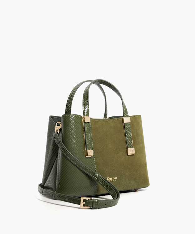 Dune London Dinkydorry - Dark Green Textured Tote Bag