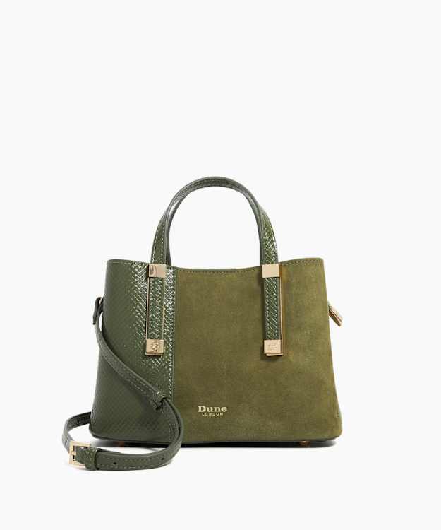 dune london Dinkydorry - Dark Green Textured Tote Bag
